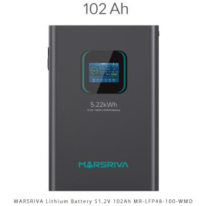 باتری لیتیومی 102 آمپر ساعت 51.2 ولت برند MARSRIVA مدل MR-LFP48-100-WMD