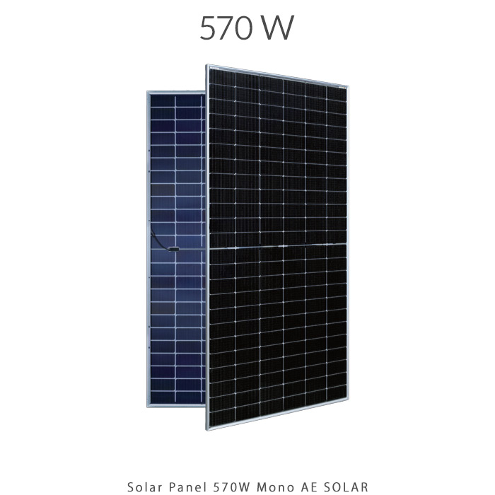 پنل خورشیدی 570 وات مونو کریستال بایفشیال برند AE SOLAR سری METEOR