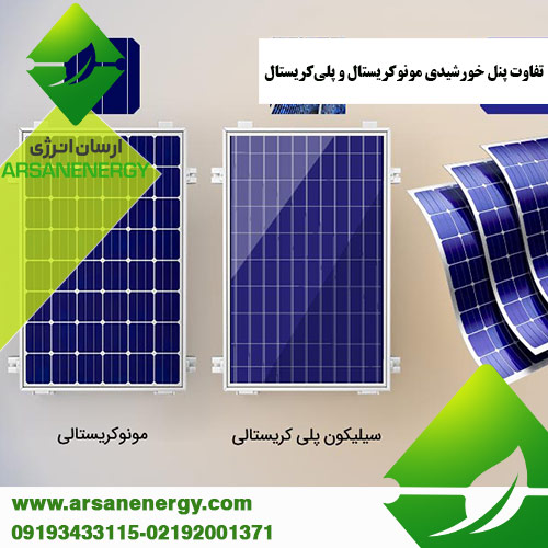 تفاوت پنل خورشیدی مونوکریستال و پلی‌کریستال شرکت ارسان انرژی