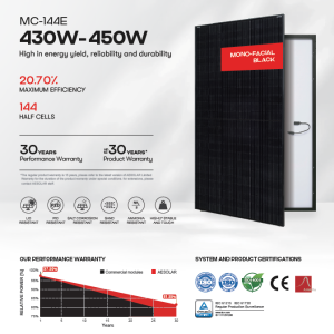 پنل AE SOLAR(مونوفیشیال) 430-450 وات هاف سل
