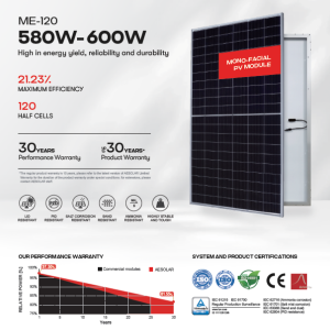 پنل خورشیدی AE SOLAR (مونوفیشیال) 580-600 وات PV MODULE