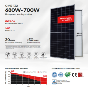 پنل خورشیدی AE SOLAR (مونوفیشیال) 700-680 وات PV MODULE