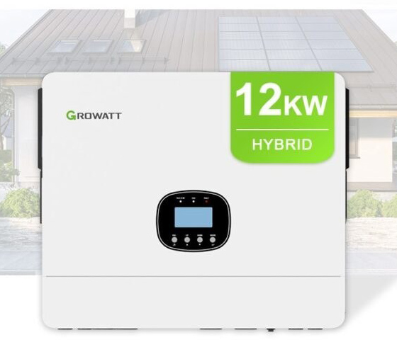 اینورتر هیبریدی خورشیدی GROWATT مدل SPE12000 ظرفیت ۱۲ کیلووات تک فاز
